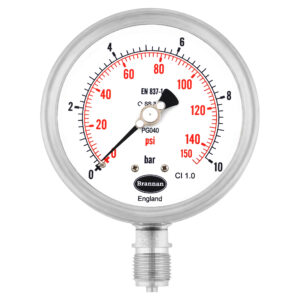 Premium stainless steel fillable pressure gauge
