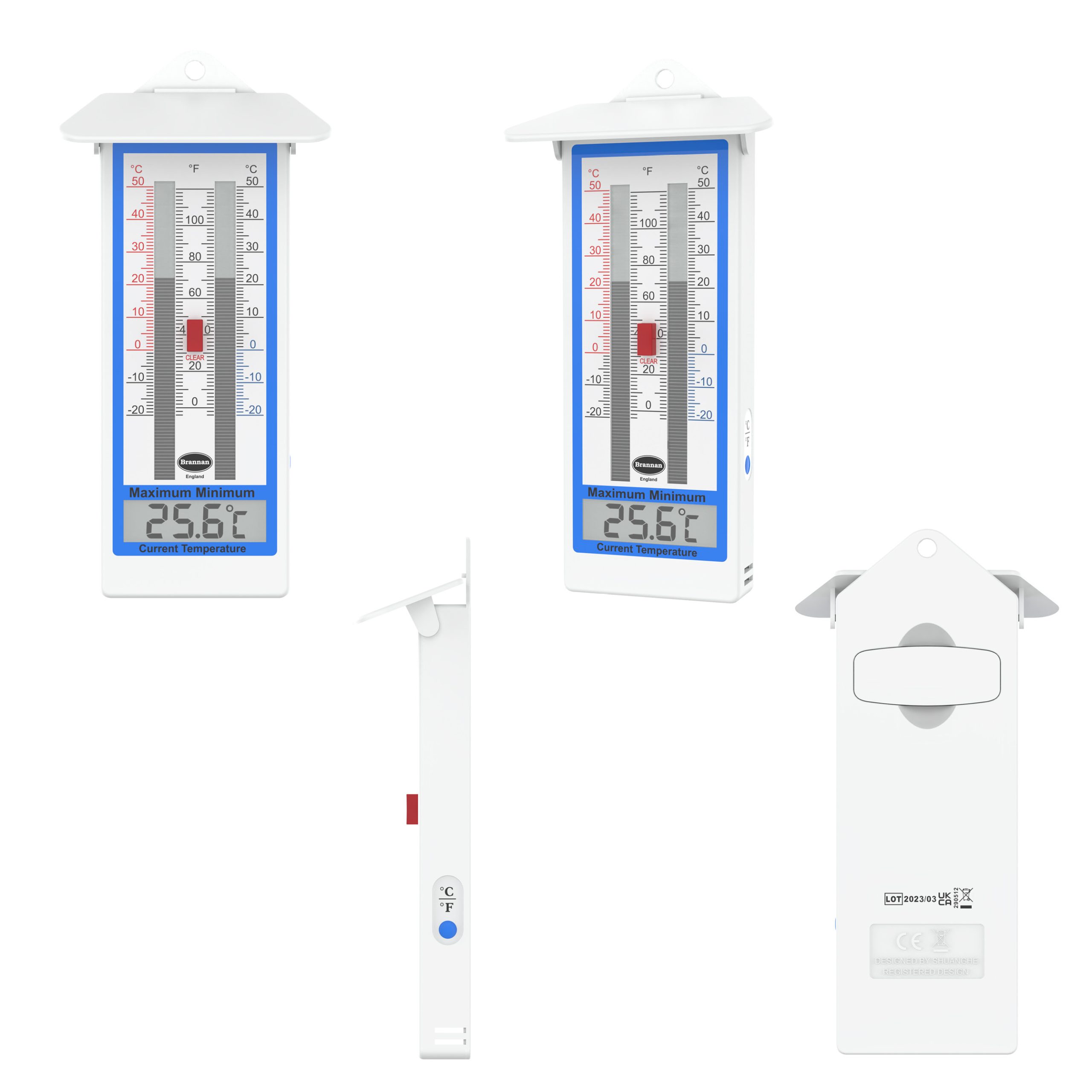 Max min thermometer - quick set design with roof | Brannan