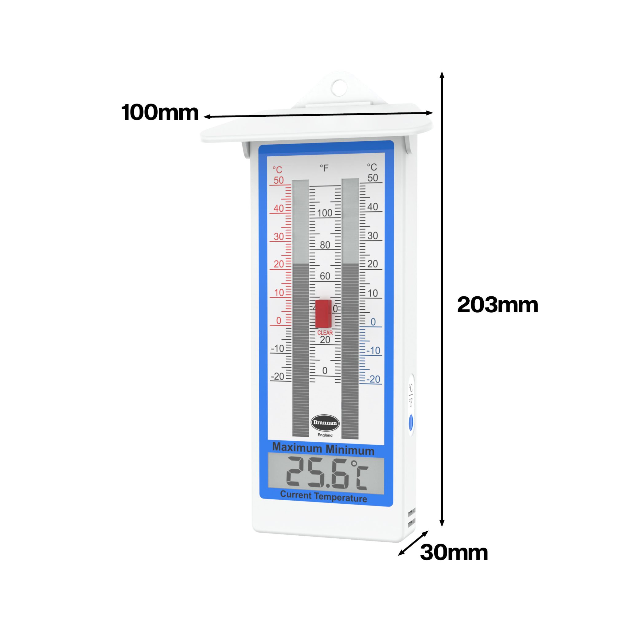 Max min thermometer - quick set design with roof | Brannan