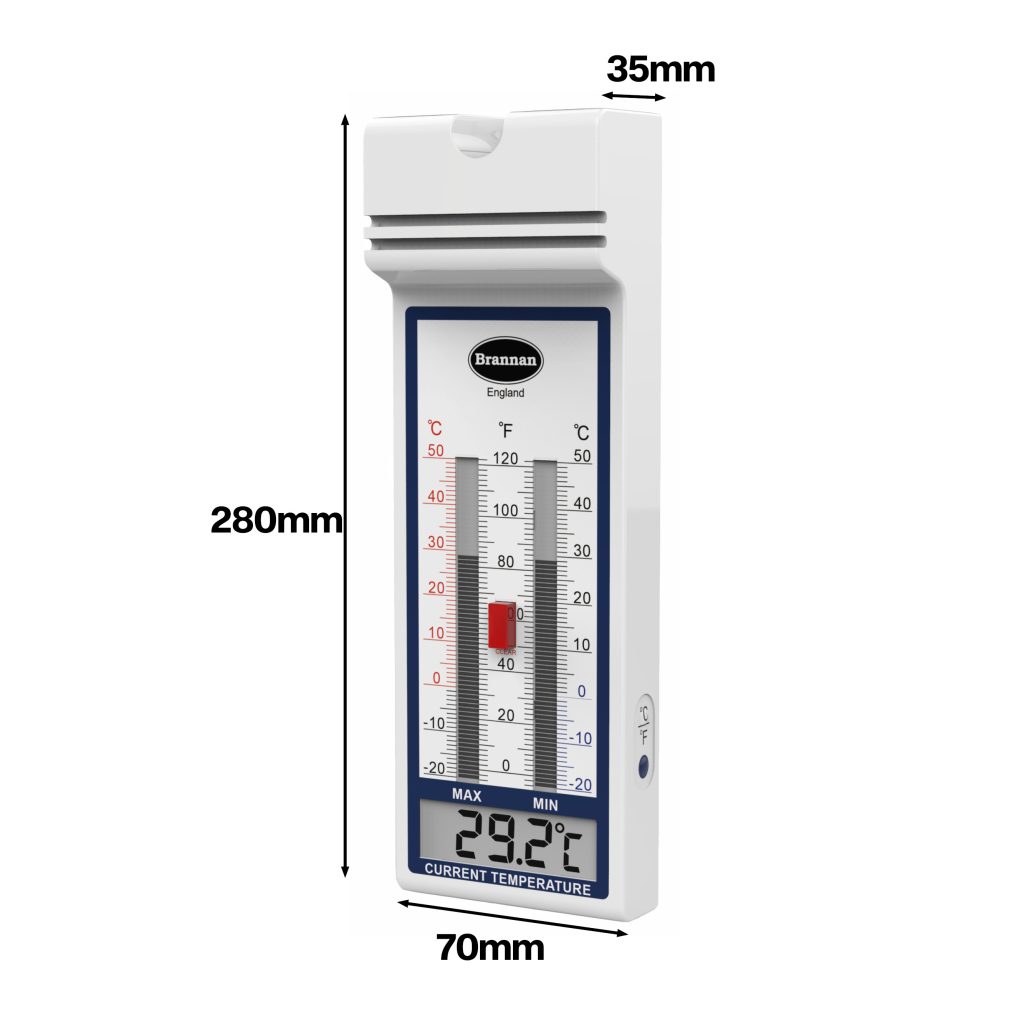Max min thermometer - quick set design - white | Brannan