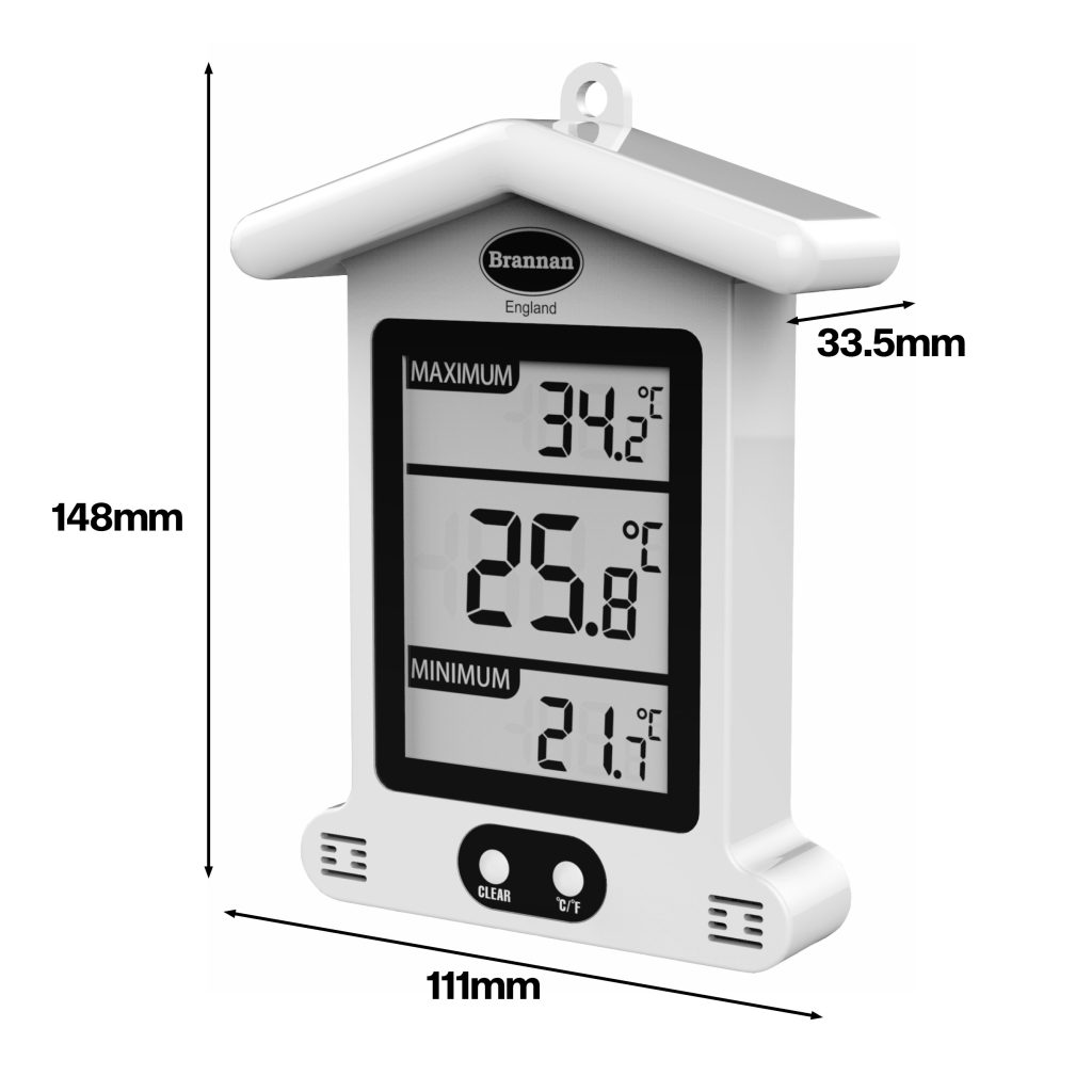 Max min thermometer - weatherproof design | Brannan
