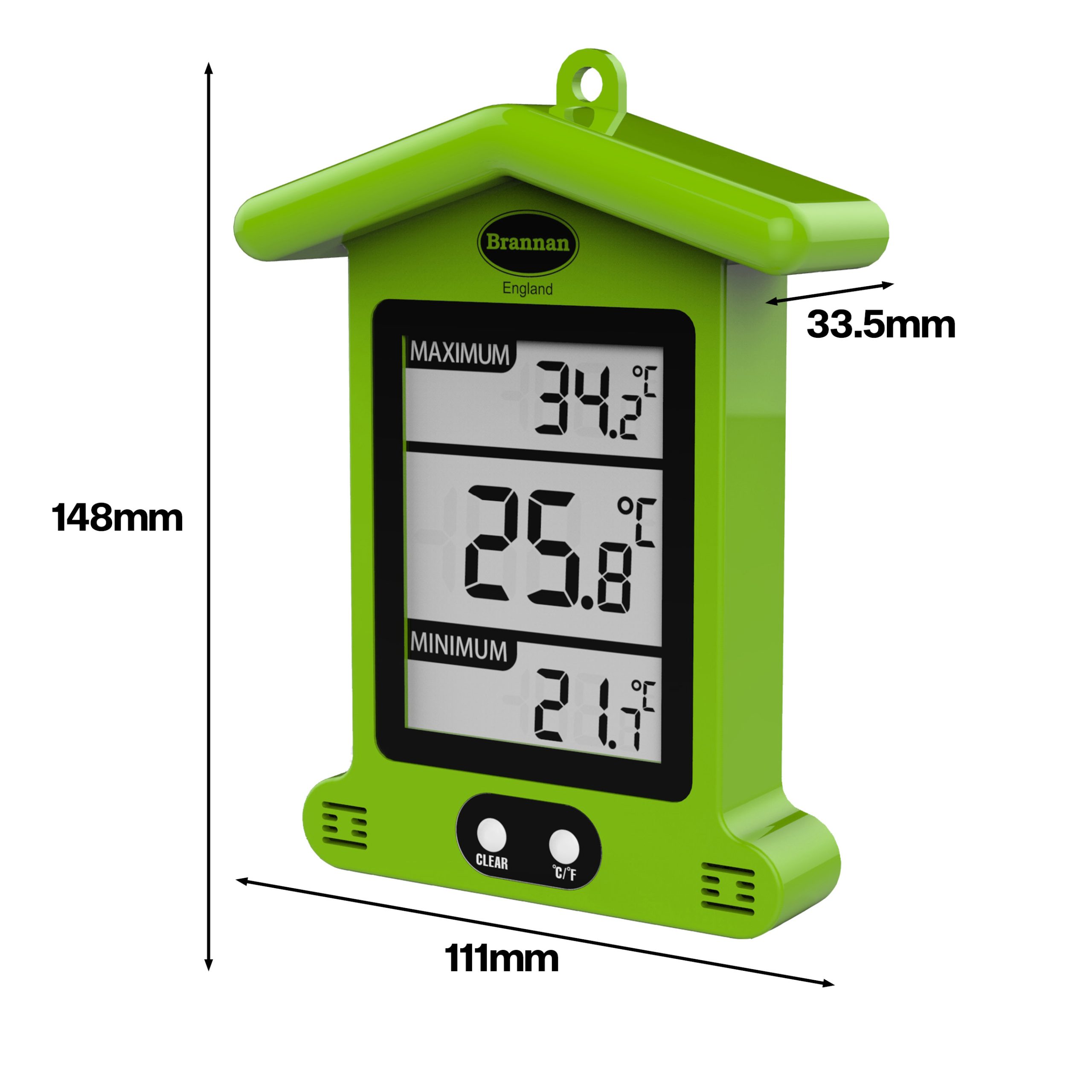 Brannan Digital Max Min Greenhouse Thermometer - Greenhouse Temperature  Monitor to Measure Hi and Lo Temperatures in Greenhouse Garden or Home 