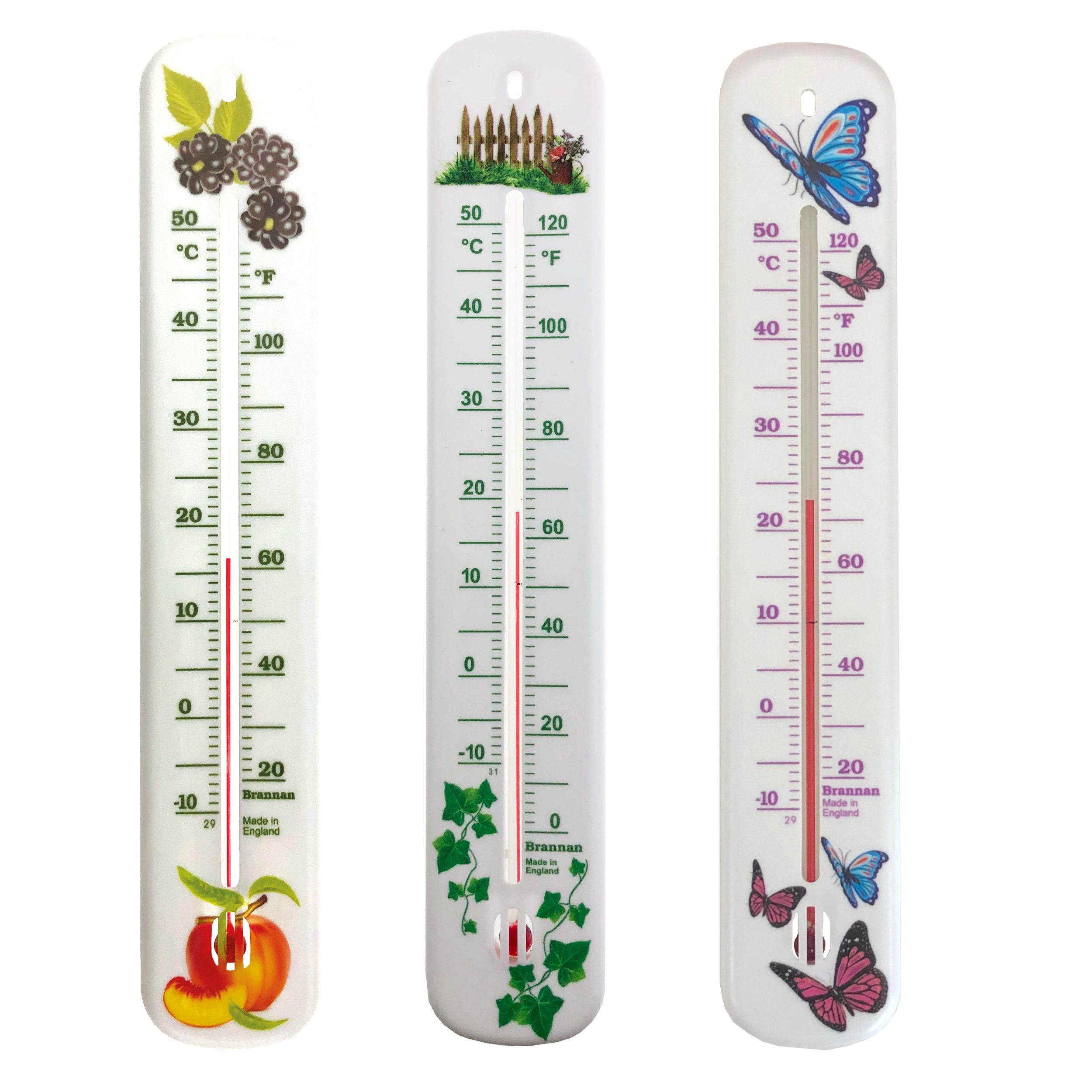 215mm plastic wall thermometer – decorative pack of 6 - Image 3