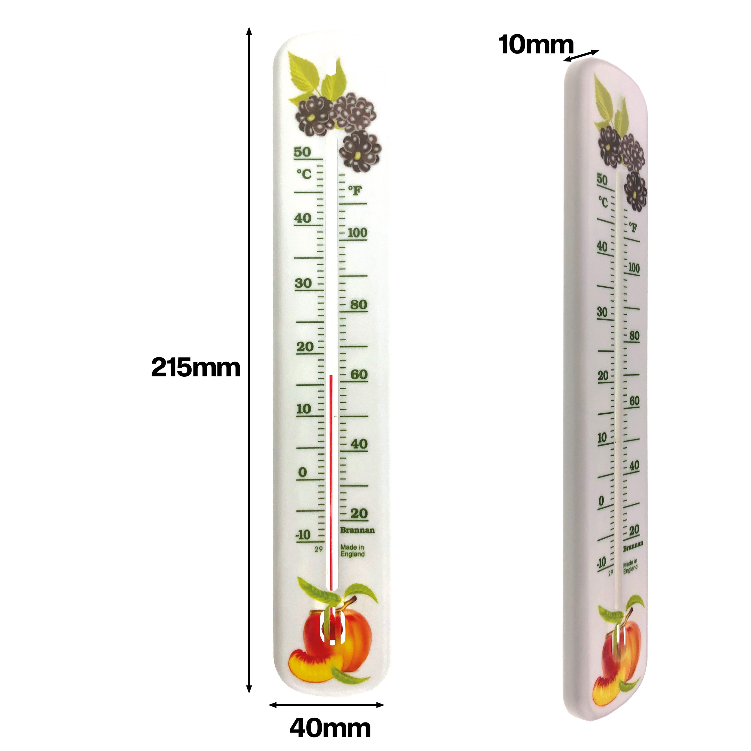215mm plastic wall thermometer – decorative pack of 6 - Image 4
