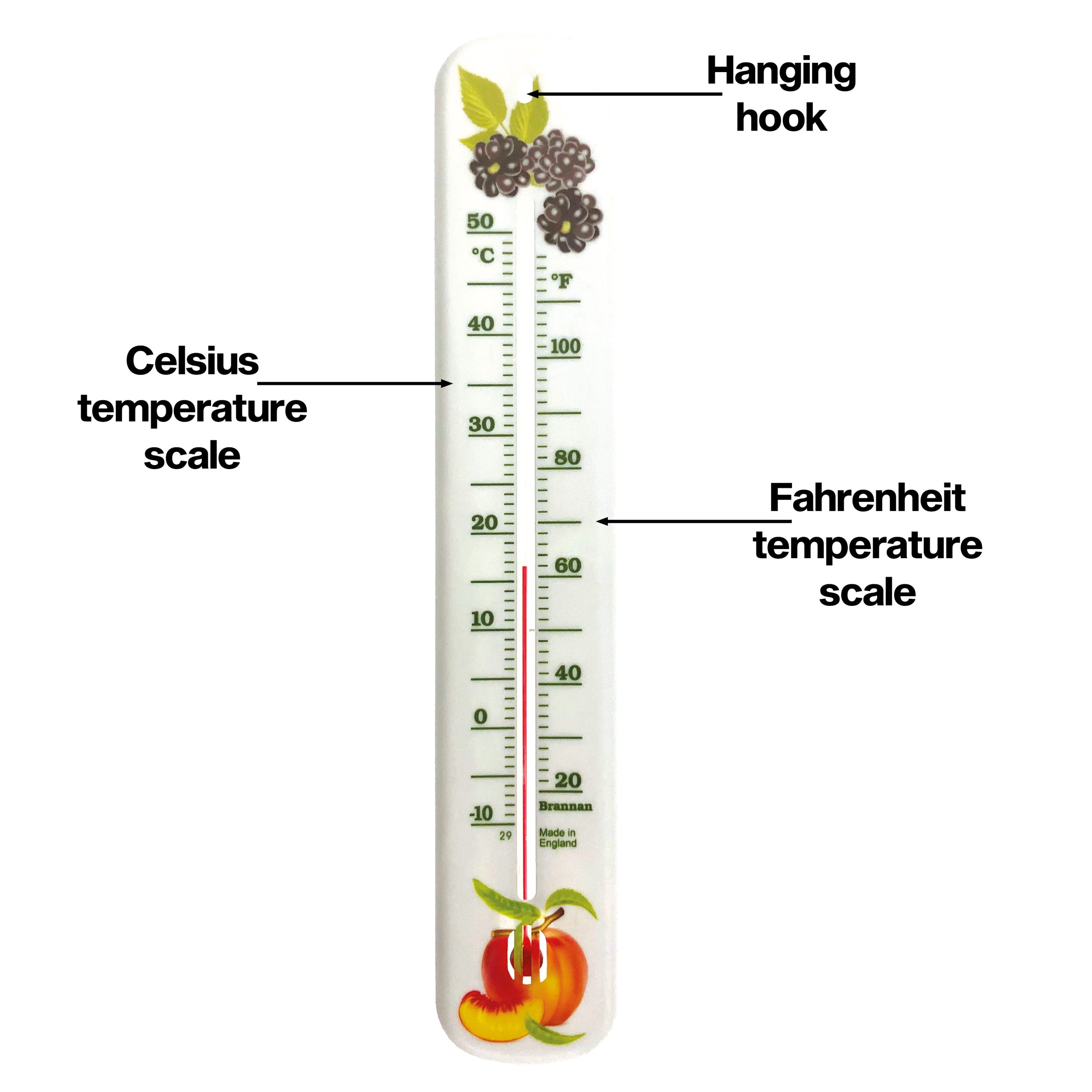 215mm plastic wall thermometer – decorative pack of 6 - Image 6