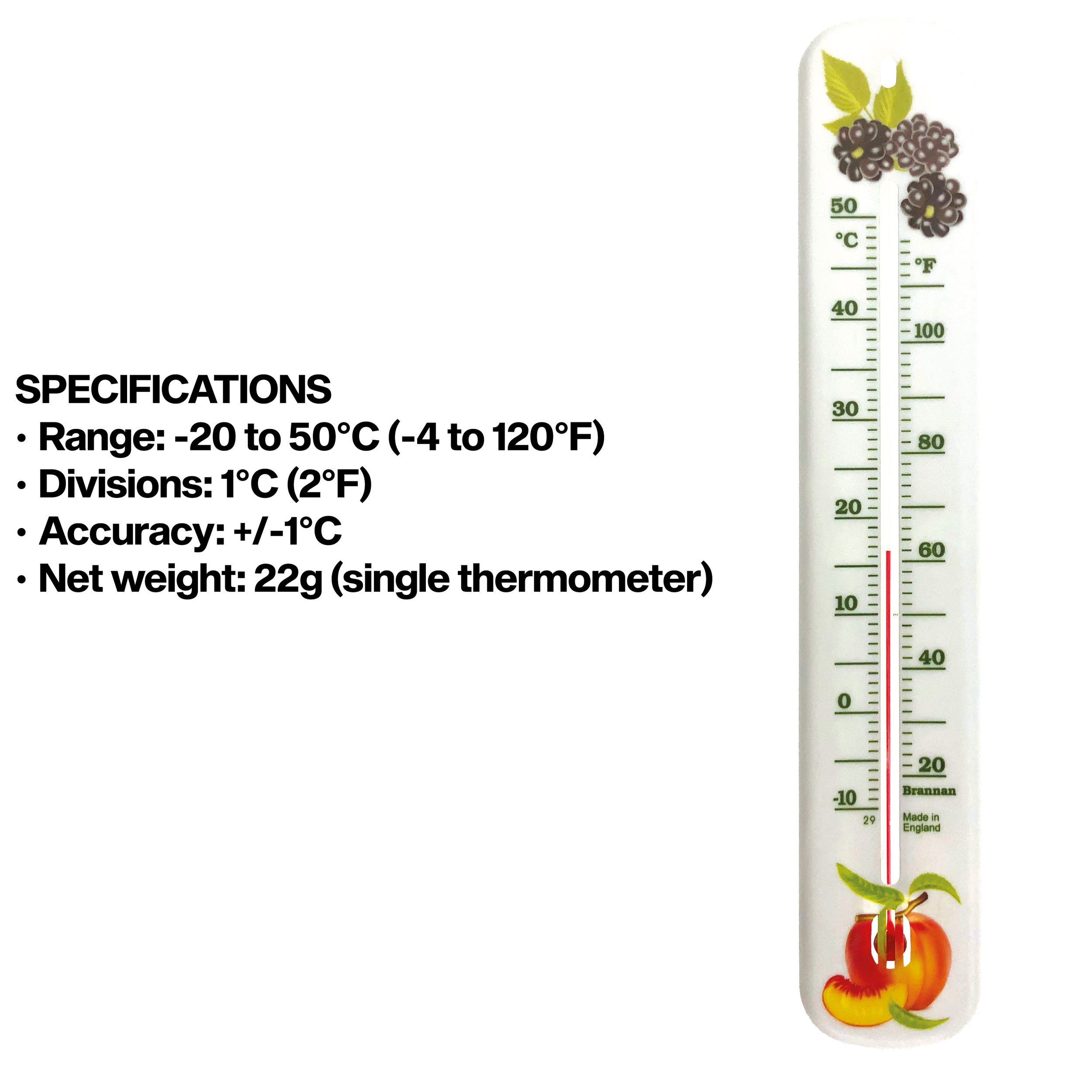 215mm plastic wall thermometer – decorative pack of 6 - Image 8