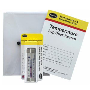 Log book kit with horizontal thermometer