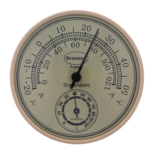 Gilt dial thermometer & hygrometer