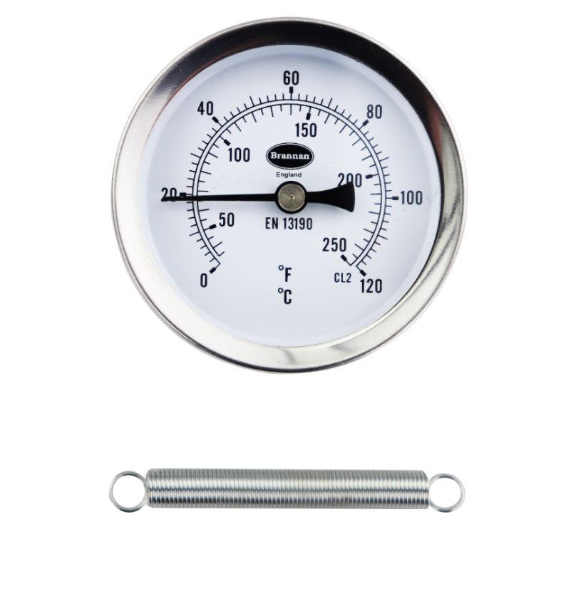 Bimetal Thermomet Temperature Gauge Clip-on Pipe With Spring Thermometer