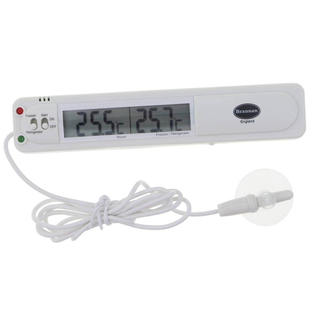 Brannan Digital Fridge Freezer Thermometer with Alarm and Max Min Refrigerator Temperature Feature