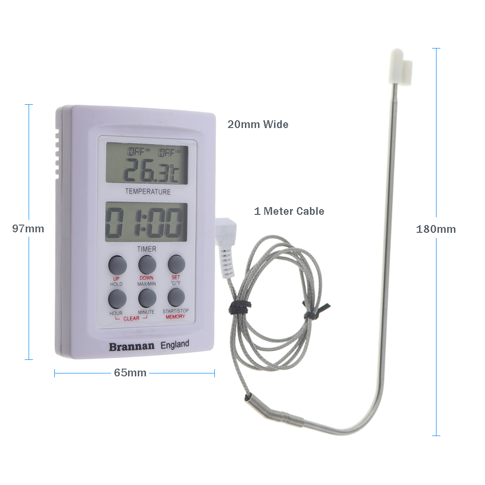 Handheld digital thermometer with alarm & timer