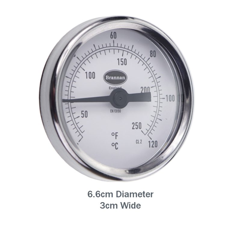 Clip on pipe thermometer with bezel & temperature range 0 to 120 C&F