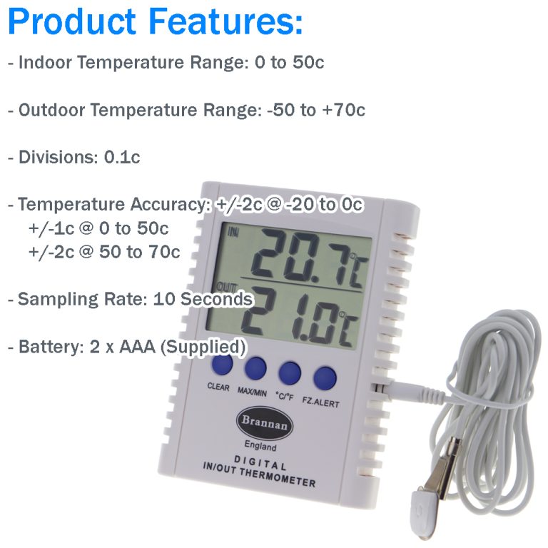 Max min, indoor & outdoor thermometer Brannan