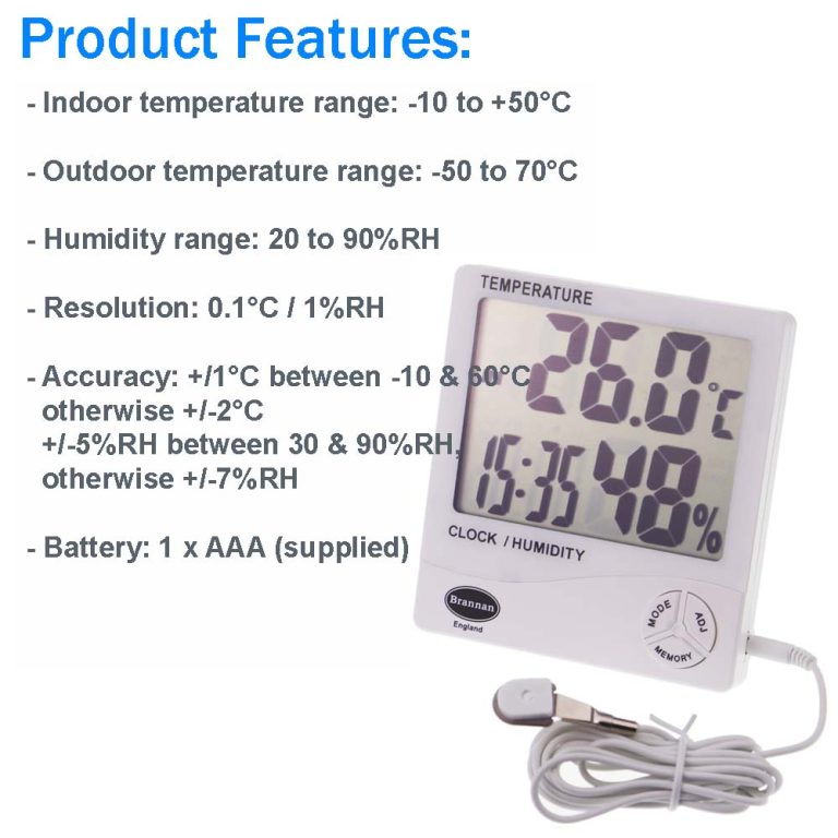 Jumbo max min thermometer & hygrometer Brannan