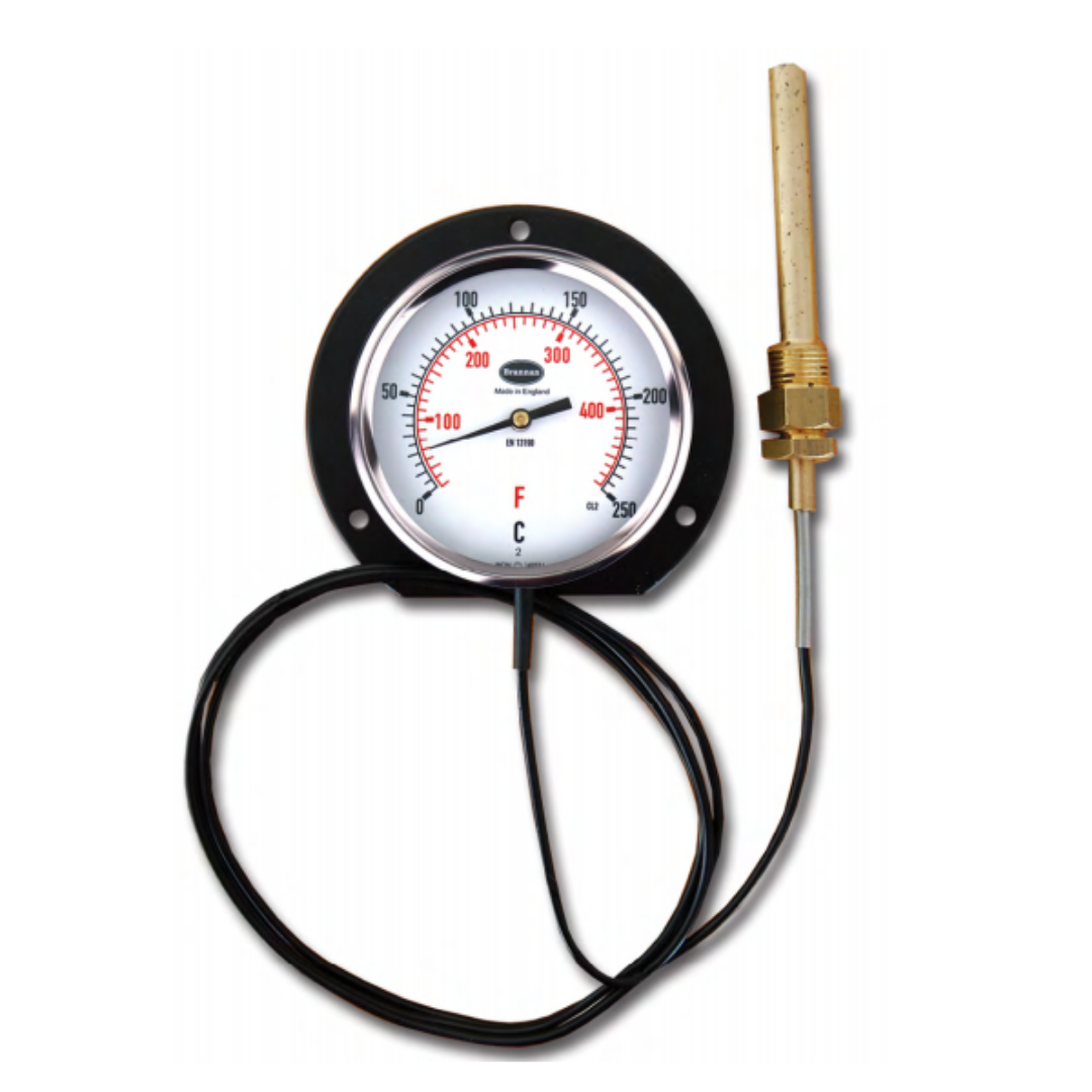 Black case expansion dial thermometers with capillary Brannan