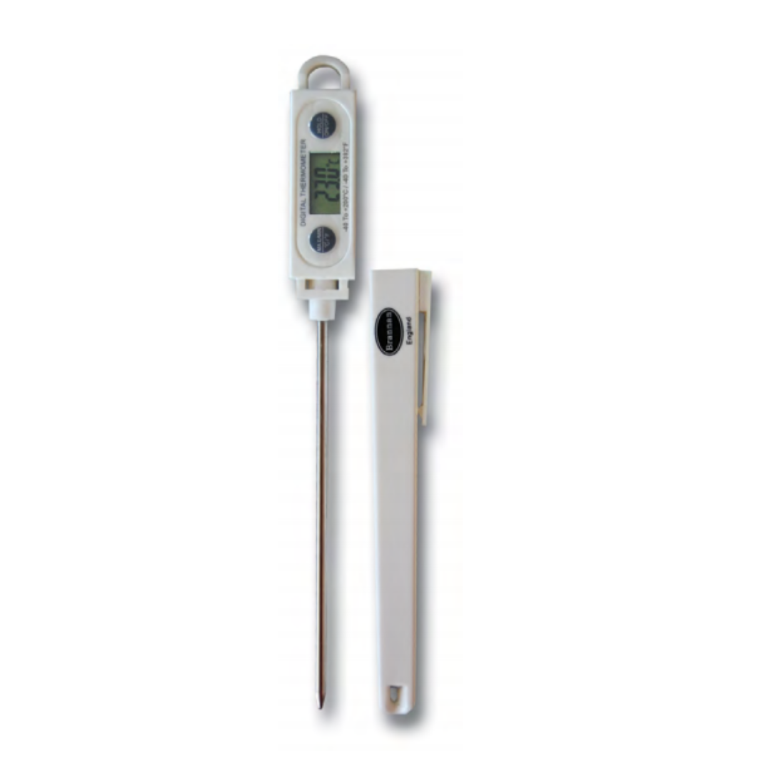 Waterproof digital test thermometer Brannan