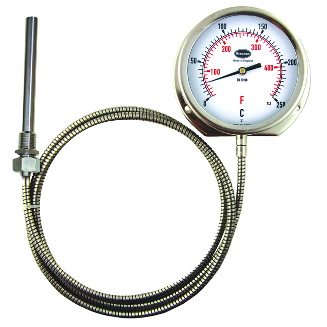stainless steel oven capillary thermometer