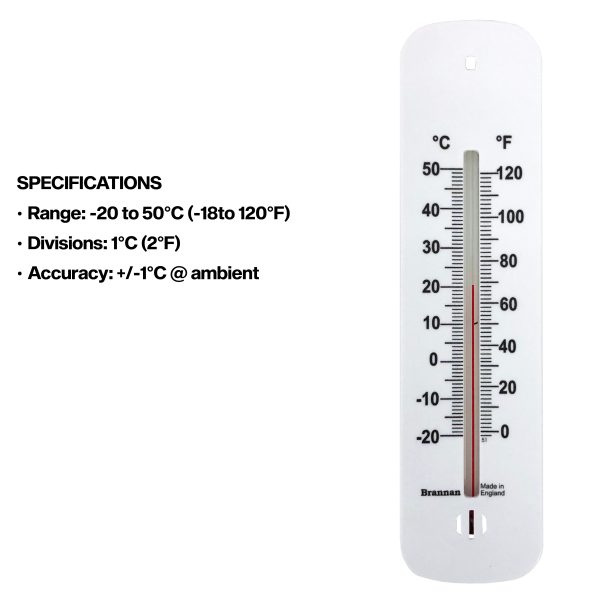 Short plastic wall thermometer