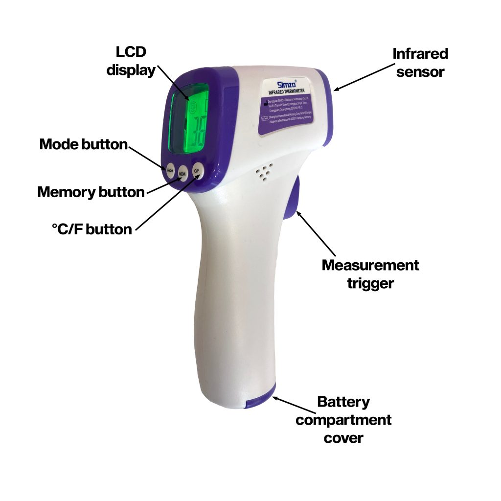 Compact, noncontact, infrared body thermometer Brannan