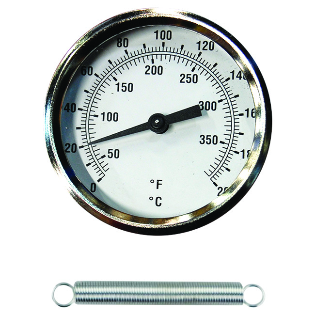 Clip on hot water pipe thermometer with range 0 to 200 C&F Brannan