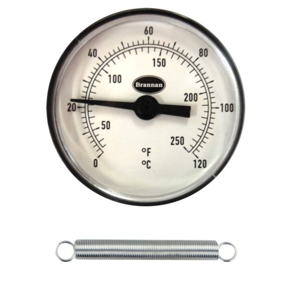 Clip on pipework thermometer with range 0 to 120 C&F Brannan