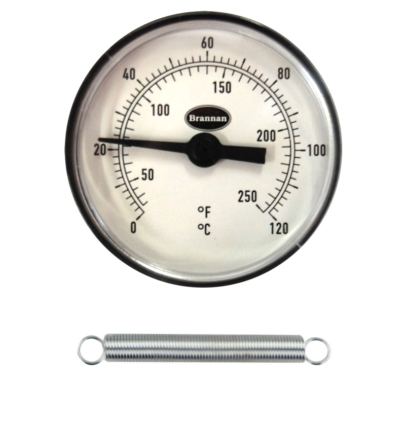 Clip on pipework thermometer with range 0 to 120 C&F Brannan