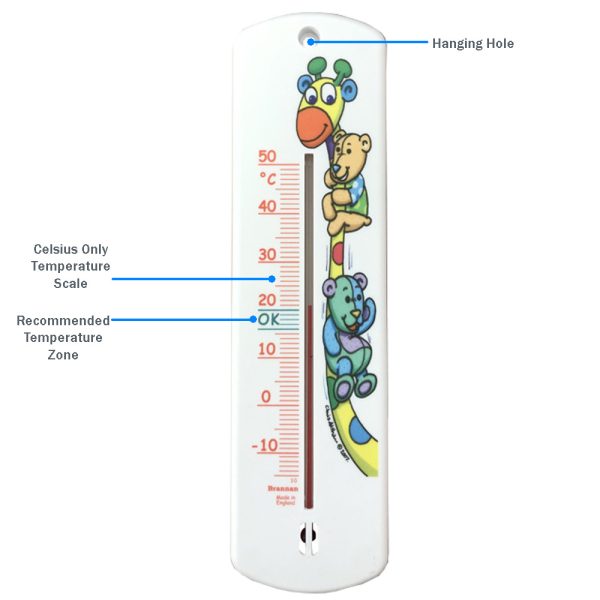 240mm Nursery Thermometer - Giraffe design