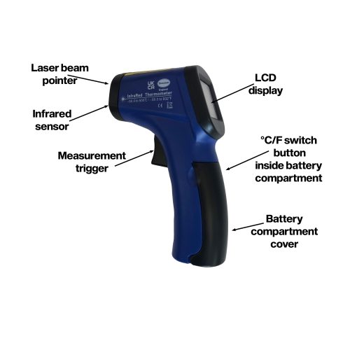 Compact infrared noncontact thermometer Brannan