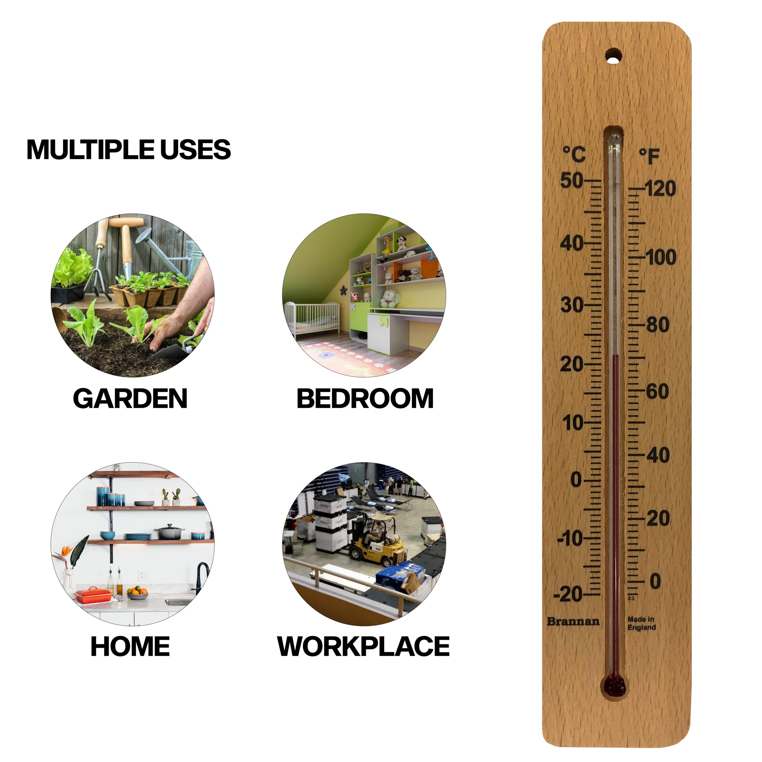 215mm wood wall thermometer - Image 7