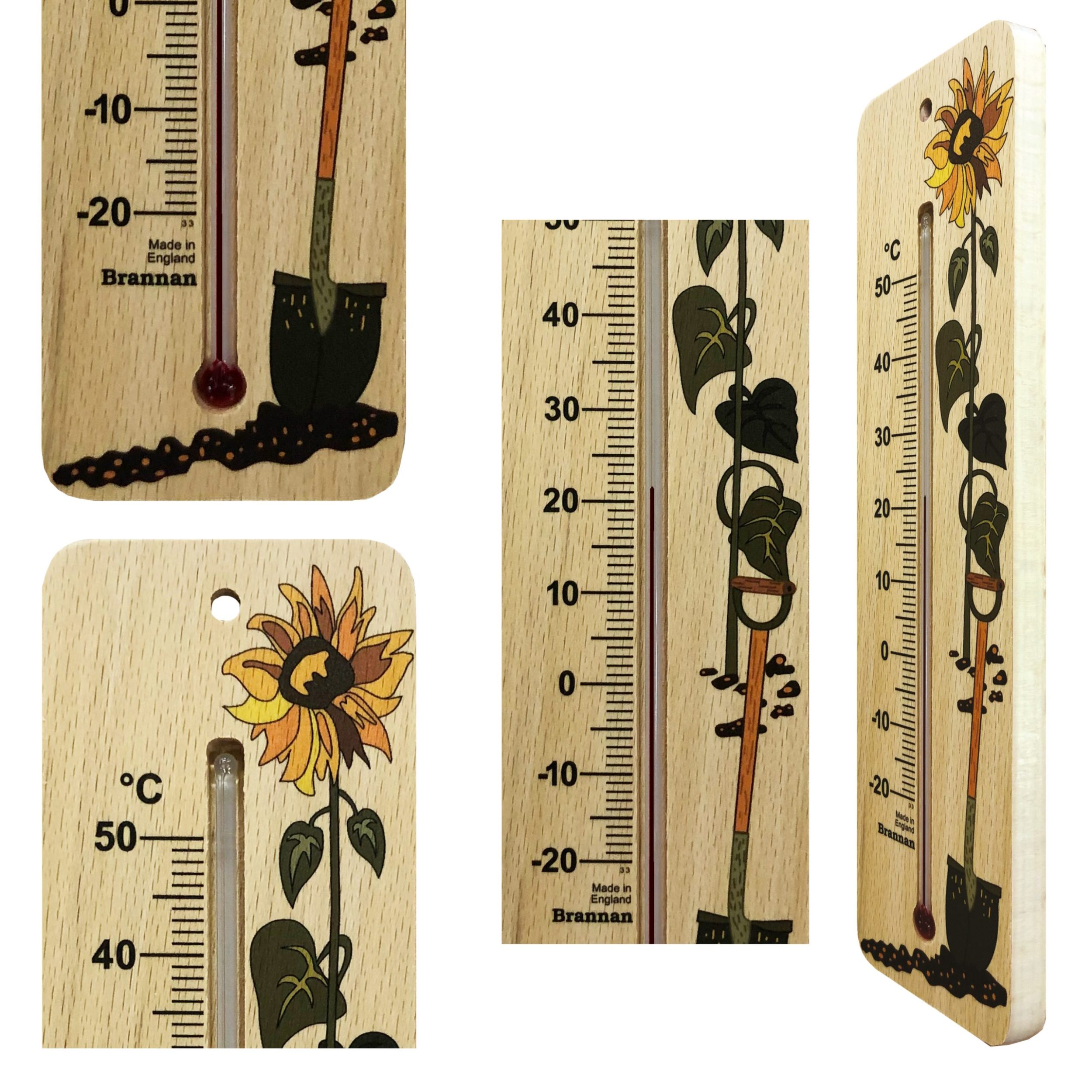 215mm wood wide wall thermometer – decorative garden design - Image 4