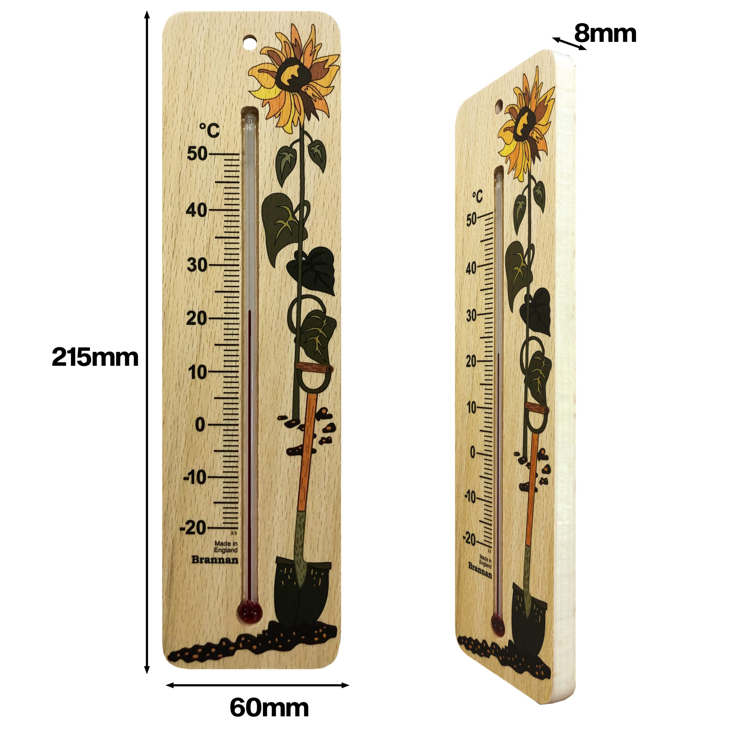 215mm wood wide wall thermometer – decorative garden design - Image 5