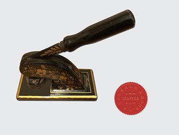 Incorporated stamp press