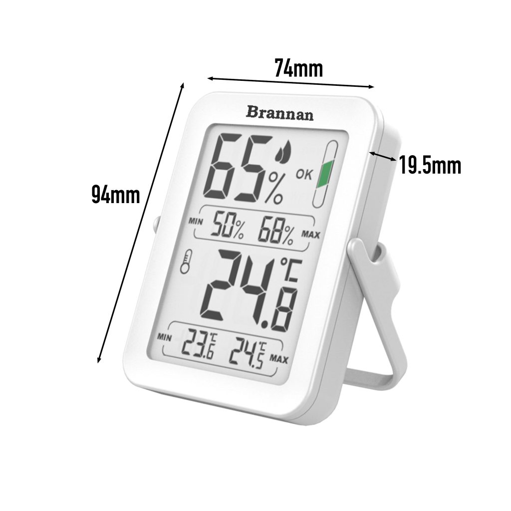 Max min thermometer & hygrometer with auto reset max min | Brannan