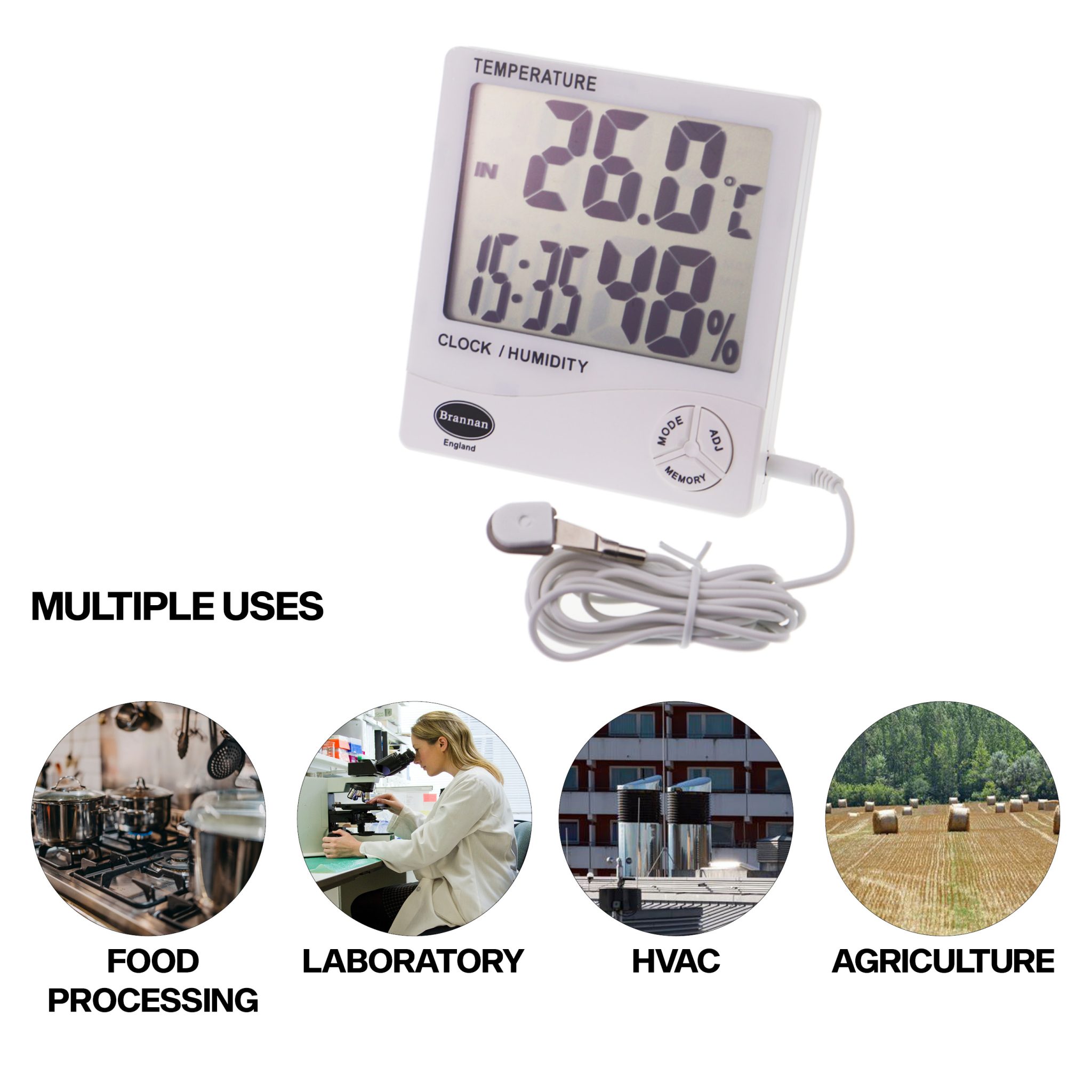 THERMcert, precalibrated jumbo max min thermometer & hygrometer Brannan