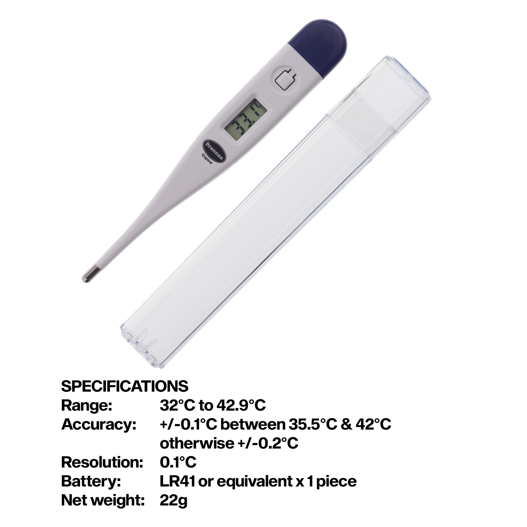 THERMcert, precalibrated oral clinical thermometer Brannan