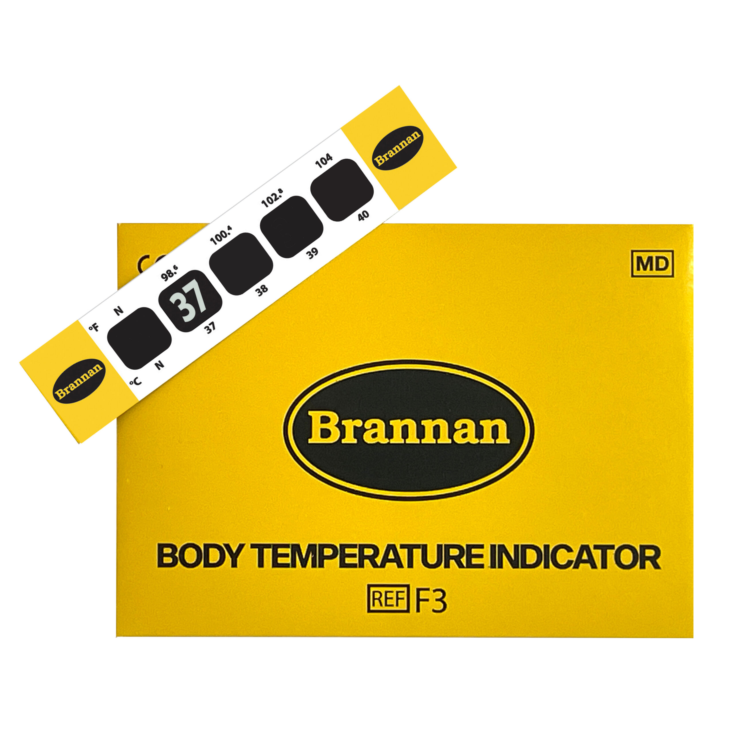 Forehead strip temperature indicator