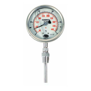 Gas actuated dial thermometer