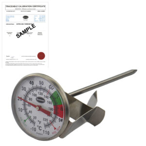 THERMcert, pre-calibrated milk & coffee thermometer (Points: 0 & 90°C)